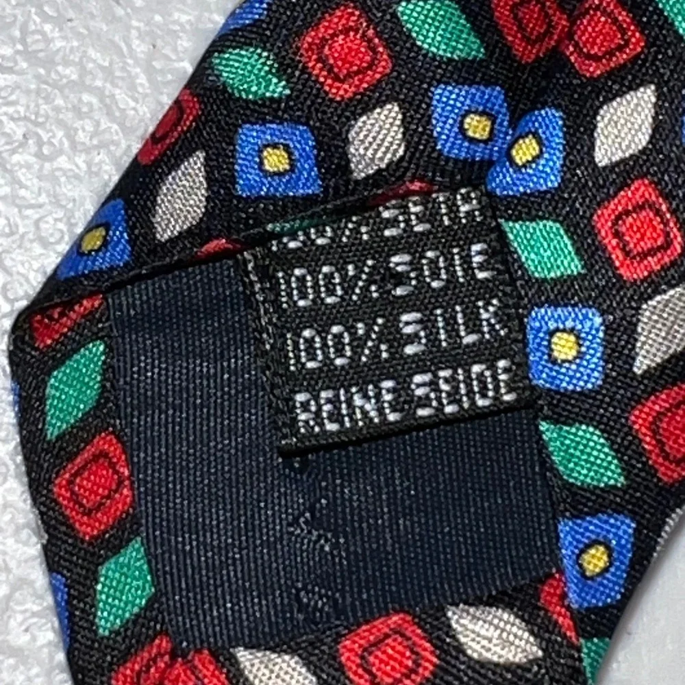 Giorgio Armani Cravatte 100% Silk Geometric Tie Blue Green‎ Red